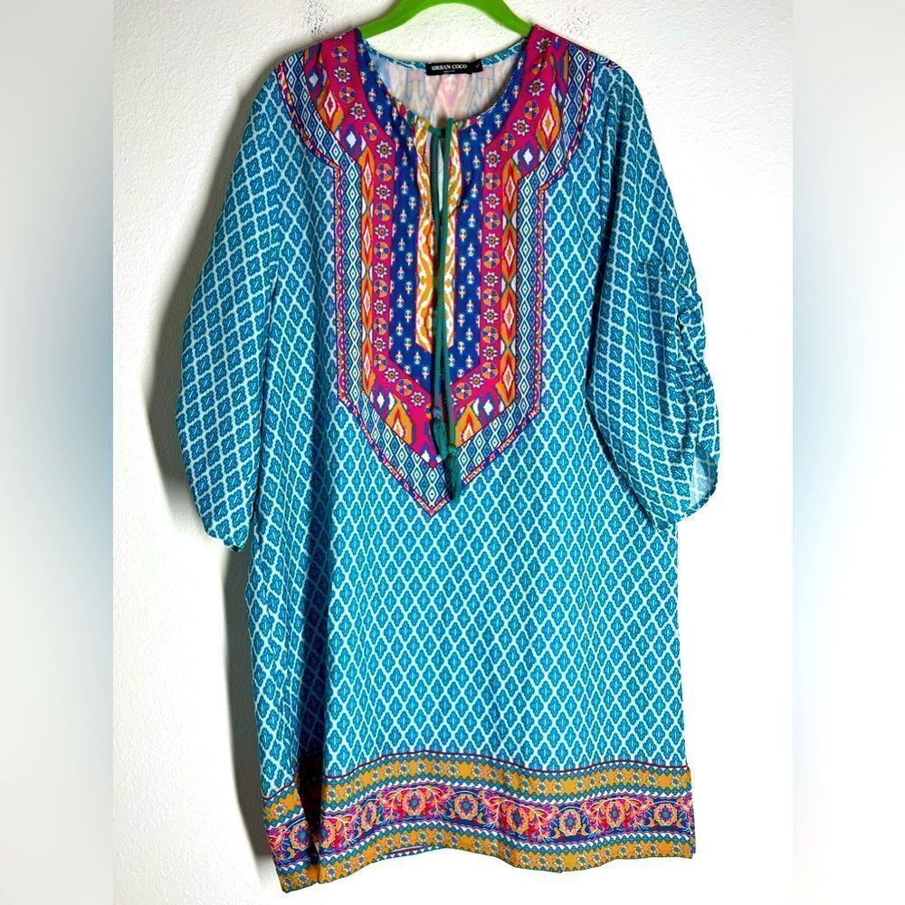 Urban Coco Bohemian Tunic Top Women’s Size XL Multicolored